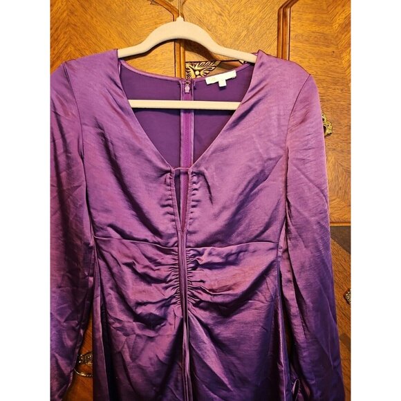 Gianni Bini Size Small Keyhole Shirred Waist Size Small Purple Dress NO... - Picture 4 of 10